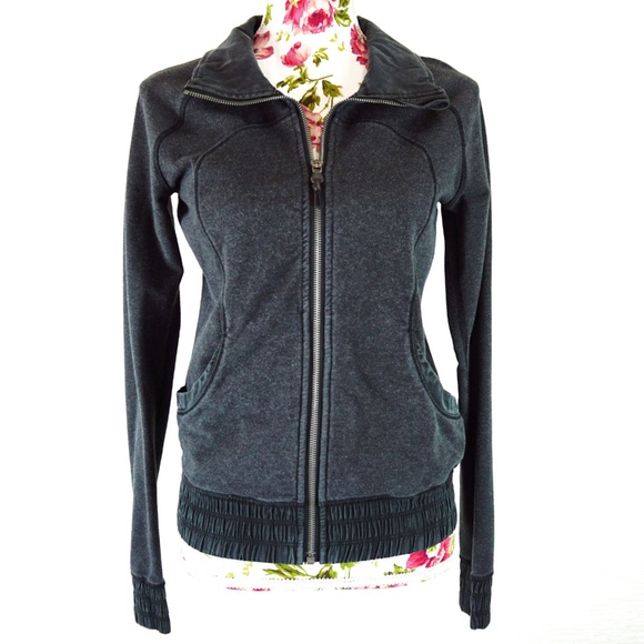 lululemon athletica Jackets & Blazers - Lululemon | Distressed Zip Up Jacket Size 4